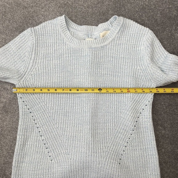 Harper Heritage Sweater Womens Small Light Blue Lace Tie Back Casual Knit Cozy - Picture 5 of 8